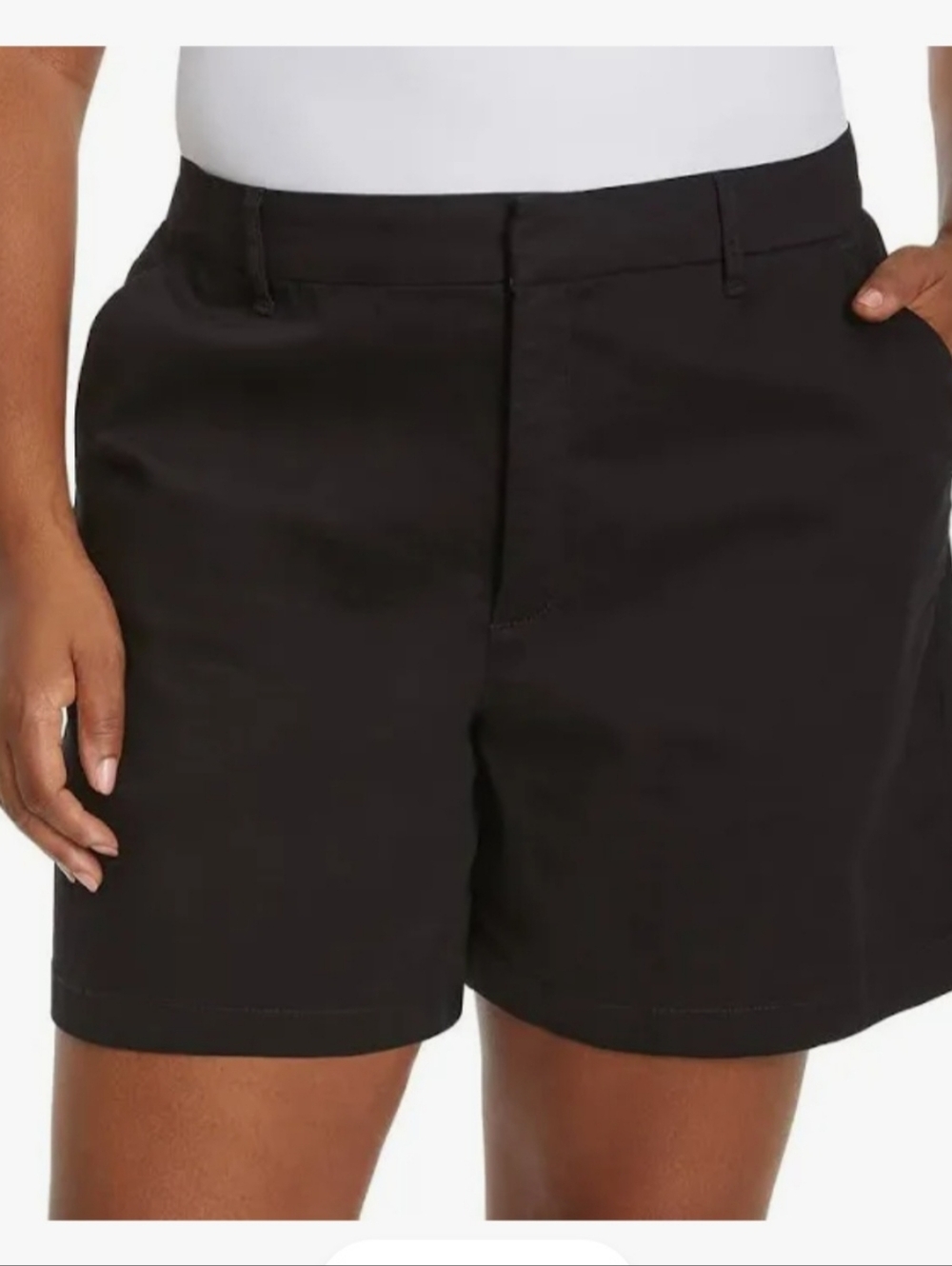 Gloria Vanderbilt Black Chino Shorts - Picture 2 of 5